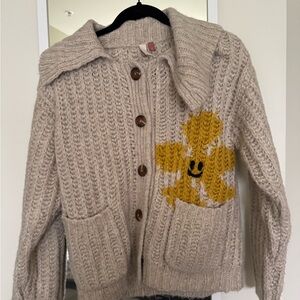 Pilcro flower sweater cardigan